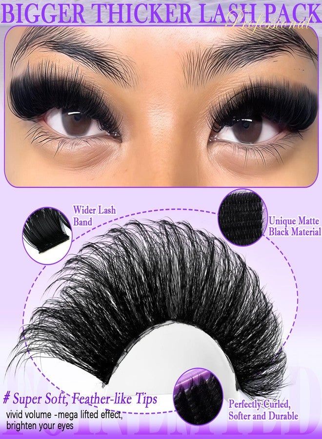 FOINEMYED Thick Lash Clusters 180D Mega Volume Lash Extension 12-22mm Long Cluster Eyelashes Volume Individual Lashes D-Curly Faux Mink Eyelash Extension DIY Lash Extension for Beginners by FOINEMYED - Image 5